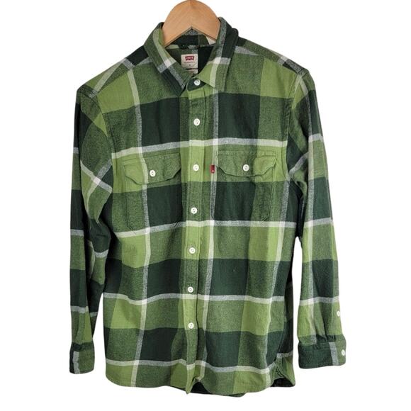 Levi's Men's Relaxed Fit Flannel | Green | Small - Picture 1 of 13
